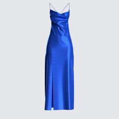 Silky Satin Dress, Blue Satin Dress, Blue Silk Dress, Prom Dress Inspiration, Cute Prom Dresses, Satin Maxi, Satin Maxi Dress, Satin Midi Dress, Satin Dress