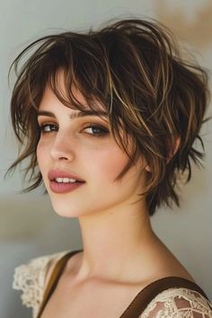 Perfect for heart-shaped faces with curly hair, the Short Layered Cut with Soft Curls enhances natural curls with structured layers. This cut adds volume and definition, making it a stylish and manageable option.