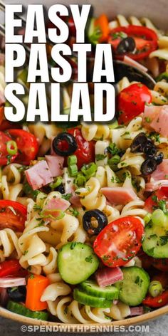 the pasta salad is ready to be eaten