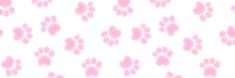 pink paw prints on a white background