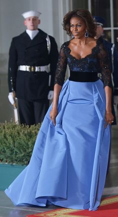 Carolina Herrera Gown, Michelle Obama Fashion, State Dinner, Barack And Michelle, فستان سهرة, Beauty Dress, Business Outfit, Beauty And Fashion, Moda Vintage