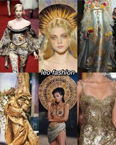 many different types of fashions on the runway and in pictures with caption that says leo fashion