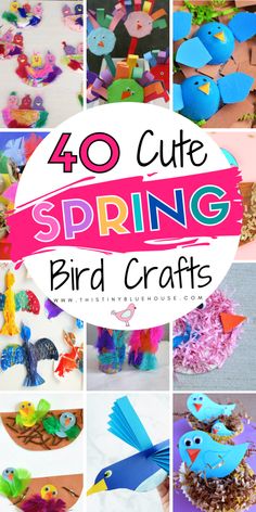 40 cute spring bird crafts for kids to make with paper plates and construction paper birds