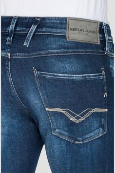 Vaqueros de corte slim ANBASS - Replay Jean Pocket Designs, Pocket Designs, Mens Designer Shirts, Jean Pockets