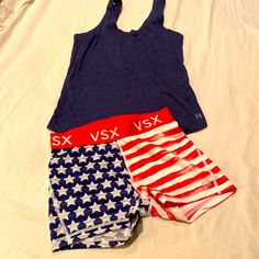 Cute Summer Set By Victoria’s Secret Pants Are Nwot, Size Small, Lightweight Top Worn Once, Scoop Back, Curved Hem Can Separate, Just Ask! Bundle And Save! Victoria's Secret Blue Casual Bottoms, Casual Blue Victoria's Secret Bottoms, Shorts And Top, Shorts Cute, Summer Set, Lightweight Tops, Secret Pants, Red White And Blue, Victoria’s Secret