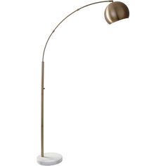 a floor lamp with a white marble base