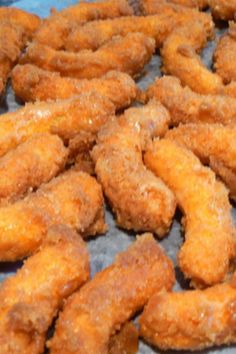 there is a pile of fried food on top of a table with the words, how to make homemade coconut drops caramelized cheetos