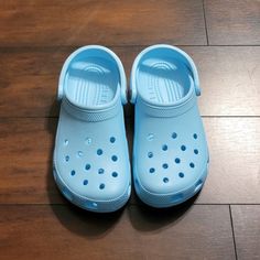 Reposhing This Item I Purchased From @Rodriguez3721. Loved It, But Ready To Rotate For Something New. Questions? Leave A Comment Below! Blue Crocs Aesthetic, Light Blue Crocks Shoes, Bling Crocs Shoes Blue, Light Blue Crocs, Crocs Light Green, Mineral Blue Crocs, Blue Crocs, Black And White Sandals, Light Blue Shoes