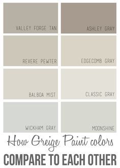 the same color scheme for gray and white paint colors, which are different from each other