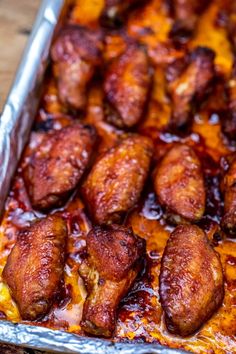 chicken wings are cooked and ready to be baked in the oven or on the grill