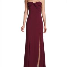 Maroon Front Twist Dress! Fits Like An 8 Burgundy Floor-length Cocktail Dress, Elegant Burgundy Maxi Dress For Gala, Burgundy Evening Dress With Fitted Bodice For Gala, Burgundy Gown With Sweep Train For Formal Occasions, Burgundy Gown With Sweep Train For Formal Events, Evening Gown With Sweep Train In Burgundy, Elegant Sleeveless Burgundy Evening Dress, Elegant Burgundy Maxi Evening Dress, Elegant Burgundy Sleeveless Evening Dress