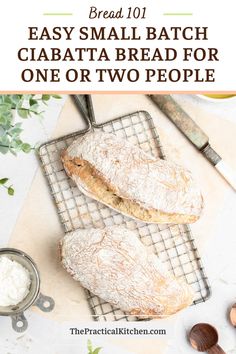 two breads sitting on top of a cooling rack