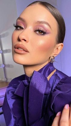 Maquillage On Fleek, Types Of Makeup, Purple Eyeshadow, Glowy Makeup, Bride Makeup, Summer Makeup, Glam Makeup