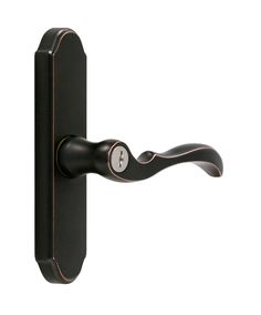 a black door handle on a white background