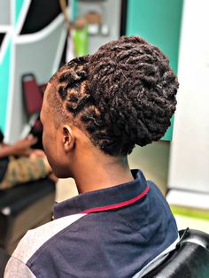 Men’s Loc Updo, Dread Bun Styles For Men, Loc Styles For Men Updo, Dreadlock Bun, Man Ponytail, Braided Ponytails