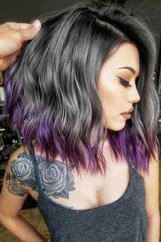 Purple Black Hair, Hair Color 2017, Trendy We Fryzurach, Honey Blond, Colored Hair Tips, Hair Color Unique, Black Hair Color, Hair Done, Hair Color Purple