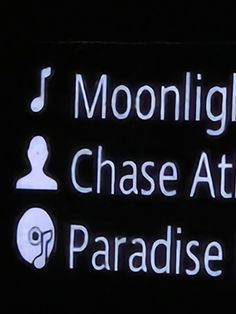 there are two signs that say moonlight chase attack, paradise park and chase at night