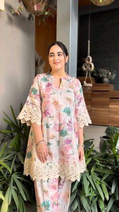 #fashion #recipe #crochet #1 #aesthetic #casual #dress #wedding Summer Cotton Suits Design, Co Ord Set Design For Women, Cotton Co Ord Set Designs, Pakistani Cotton Suits Summer, Laces On Kurtis, Pakistani Short Kurti Designs, Pakistani Lace Kurtas, Cotton Lace Design On Suits, Pakistani Lace Suits