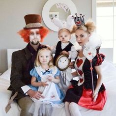 the family is dressed up for halloween