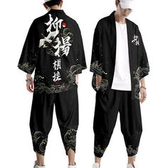 Men Crane Kimono Coat Top or Pants Trousers Japanese Retro Casual Loose Outwear | eBay Men Kimono Traditional, Japanese Mens Kimono, Men’s Kimono Fashion, Black Samurai Kimono With Kimono Sleeves, Crane Kimono, Black Long Sleeve Samurai Kimono, Kimono Coat, Japanese Kanji, Pants Trousers