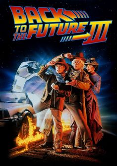 back to the future ii movie poster with two men standing in front of a car