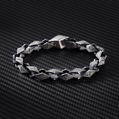 ⭐ Enjoy 35% OFF this December! Celebrate the season with amazing savings! ⭐ Exquisite Hand-Engraved Silver Men's Bracelet - A Unique Statement Piece * Experience the allure of our Men's Hand-Engraved Silver Chain Bracelet. This heavy, masculine piece is meticulously hand-engraved with intricate detailing, making it a truly unique piece of jewelry. Crafted from high-quality sterling silver, this bracelet is designed to be bold and eye-catching, perfect for the modern man who appreciates style and Men Engraved Bracelet, Mens Metal Bracelet, Mens Bracelets Silver, Mens Jewelry Aesthetic, Jewelry Pictures, Mens Bracelet Silver, Men's Bracelet, Silver Chain Bracelet, Unique Birthday Gifts