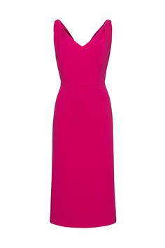 Платье-футляр с драпированными бретелями Zara Fuchsia Dress, Luxury Pink Draped Midi Dress, Luxury Pink Pre-draped Midi Dress, Zara Red Knee-length Dress, Alexander Mcqueen Pink Dress, Comfortable Dress, Design