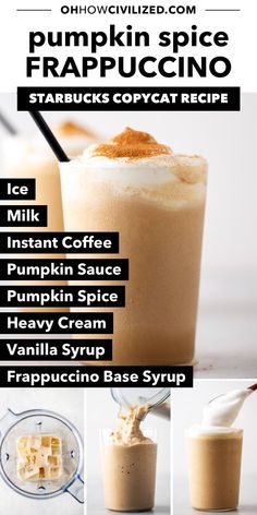 pumpkin spice frappuccino recipe with instructions