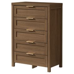 an image of a chest of drawers with five drawers on one side and two doors on the other