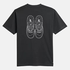 Casually cool Graphic Tee featuring hand-drawn sketches of iconic sneakers. Cotton comfort meets subtly streetstyle graphics, with the 550 logo and full shoe image sketched on the front and back. Wear solo or layer for everyday relaxed vibes to class, coffee runs or weekend adventures. Share flat lays and outfit shots for your IG feed - this one's a must have for sneaker fans and casual clothing collectors. Iconic Sneakers, Shoe Image, Weekend Adventures, Ig Feed, Flat Lays, New Balance Men, Cool Graphic Tees, Casual Clothing, New Balance