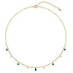 PRICES MAY VARY. ✦This gold station necklaces features 9 stunning stations set with square clear and simulated emerald CZ stones in prong settings, which are interspersed at intervals along a satellite chain and highlighted by a water drop simulated emerald stone. These stationed CZ stones dance and twinkle in the light as they move, creating a vibrantly dynamic look, great to be gorgeous worn alone or layer with other jewelry pieces to achieve a more sophisticated look ✦Quality Material: Built Necklace For Women Gold, Gold Necklace For Women, Dainty Choker Necklace, Gold Chain Choker, Dainty Choker, Dainty Gold Necklace, Gold Necklace Women, Teardrop Necklace, Chain Choker Necklace