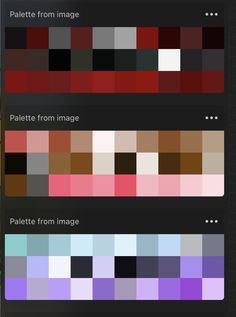 the color picker screen with different shades and colors on it, including red, brown,