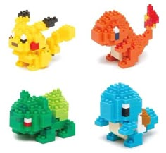 four different legos are shown in the shape of animals