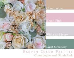 the color scheme for this wedding bouquet is peach, pink, and green with white and ivory flowers