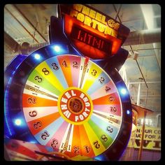 the wheel of fortune sign is lit up