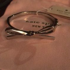 Nwt And Comes With Pink Dust Bag And Plastic Sleeve. This Bangle Rocks Jeans And A Tee, As Well As A Cute Dress! Mini Bow, Mini Bows, Classy Jewelry, Pretty Bracelets, Spade Jewelry, Kate Spade Jewelry