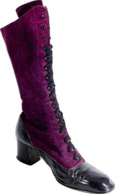 Casta Fierce, Shoes Purple, Witch Fashion, Edwardian Style, Witchy Fashion, Purple Suede, Style Boots, Edwardian Fashion, Boots Shoes