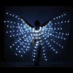 LED isis wings glow light up belly dance club costumes Performance clothing | Wish Light Up Wings, Lead Belly, Light Up Costumes, Dance Props, White Wing, Club Lighting