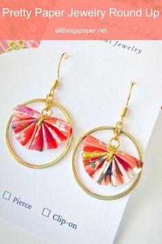 pretty paper jewelry round up with gold hoops