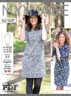 a woman wearing a dress and hat in the middle of a magazine cover with an image of