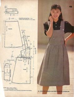 Pola Jumpsuit, Japanese Sewing Patterns, Corduroy Overall Dress, Fashion Illustrations Techniques, Japanese Sewing, Sewing Aprons, Dress Making Patterns, Jumpsuit Pattern, Diy Sewing Clothes