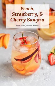 peach, strawberry and rainier cherry sangria