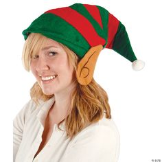 Dress up as an elf this year and show everyone that you are in the Christmas spirit! This elf hat is made of felt and conveniently already has the elf ears attached. One size fits most adults. Felt Elf Hat, Elf Hat With Ears, Felt Elf, Hat With Ears, Novelty Hats, Pointed Ears, Elf Costume, Elf Ears, Elf Hat