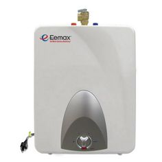 EEMax EMT6 Eemax Electric Mini-Tank. 6 Gallon Capacity Eemax Electric Mini Tank Water heater. The Eemax Series of Mini Tank Water Heaters gives you a small, compact design with easy installation, and both wall and floor mounting options. Ideal for under the sink, providing instantaneous hot water. Quick Recovery time, small and compact, and easy to install. Commercial Bathroom Sinks, Tub Shower Doors, Water Heaters, Pvc Fittings, Electric Water Heater, Utility Sink, Kitchen Soap Dispenser, Well Pump, Steam Showers