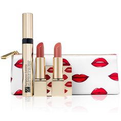 Brand New 4-Pcs Set Includes: - Full Size Mascara - 2 Pure Color Envy Lipsticks In Intense Nude And Rebellious Rose - Make Up Bag Estee Lauder Gift Set, Estee Lauder Eyeshadow, Mauve Makeup, Estee Lauder Lipstick, Shimmer Lipstick, Estee Lauder Gift, Estee Lauder Makeup, Creme Lipstick, Estee Lauder Double Wear