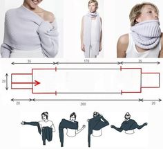 the instructions for how to tie a neck scarf