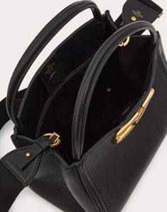 Valentino Garavani Alltime Medium Handbag In Grainy Calfskin for Woman High-end Workwear Shoulder Bag With Branded Hardware, High-end Shoulder Bag For Work With Branded Hardware, Evening Shoulder Bag With Gold-tone Hardware In Pebbled Leather, Luxury Pebbled Leather Shoulder Bag With Branded Hardware, Evening Satchel With Gold-tone Hardware And Pebbled Leather, Evening Pebbled Leather Satchel With Gold-tone Hardware, High-end Shoulder Bag With Round Handle And Gold-tone Hardware, Luxury Pebbled Leather Shoulder Bag With Gold-tone Hardware, Evening Bags With Gold-tone Hardware And Pebbled Leather