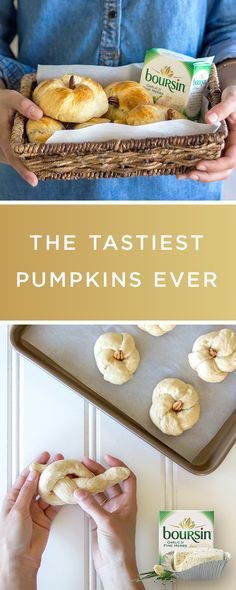 the tastiest pumpkins ever are made with doughnut holes and cinnamon rolls