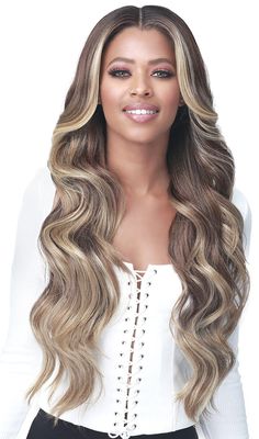 NAME: Bobbi Boss Premium Synthetic Lace Wig - MLF378 MACARIA COLOR SHOWN: HL613/627 MATERIAL: Synthetic TYPE:DEEP LACE PART LENGTH: Extra Long HEAT SAFE: Yes Deep Lace Part 4.5" Safe Heat Styling Lace Front Ear to Ear Lace Heat Style Safe Care Instructions Gently brush the wig thoroughly with a wig comb to rmove any tangles Use a wig shampoo to wash inside of the cap where it meets your forehead and the nape area to remove oil and sweat. Then apply the wig shampoo to the hair using a wig brush. Grey Hair Pieces, Best Wig Outlet, Monofilament Wigs, Hair Masks, Synthetic Lace Wigs, Best Wigs, Braids With Weave, Human Braiding Hair, Half Wigs