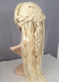 Vikings Torvi, Nordic Braids, Viking Shieldmaiden, Colour Jewellery, Front Braids, 613 Blonde, Braided Wig, Wig Caps, Custom Wigs